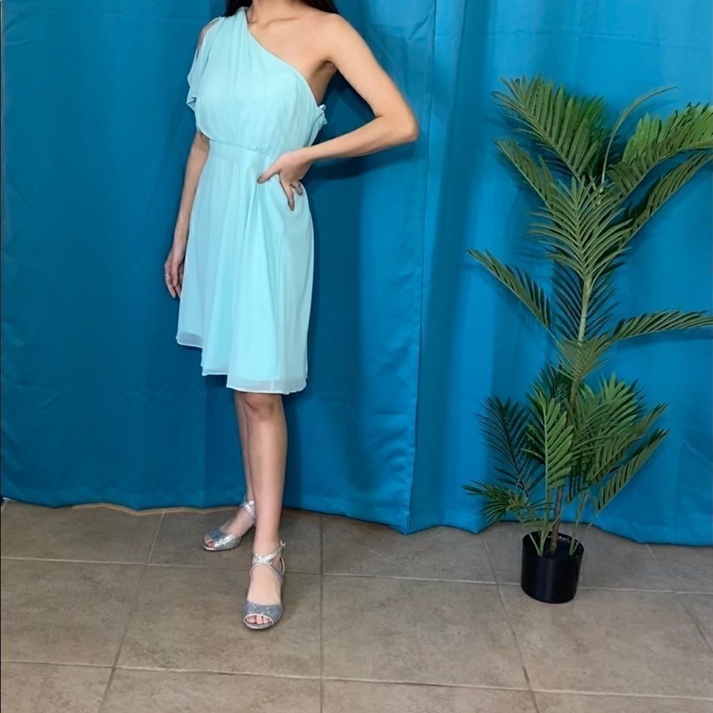 White House Black Market light blue dress .
